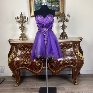 Sweetheart 16 homecoming prom embroidery lace short gown